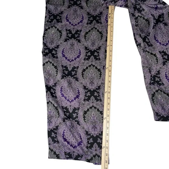 Lauren Ralph Lauren Purple Black Paisley Silky Pajama Set Size Large - Picture 12 of 13